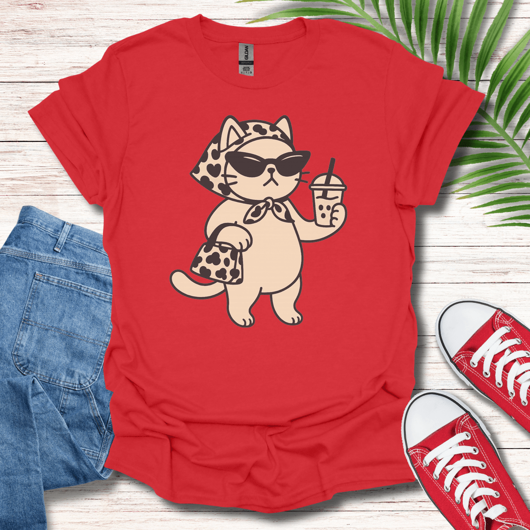 Cool Cat Boba Tea T-Shirt