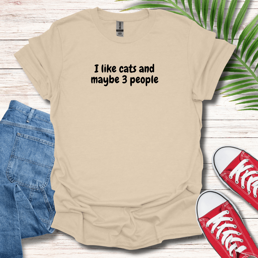 I Like Cats And Maybe 3 People T-Shirt